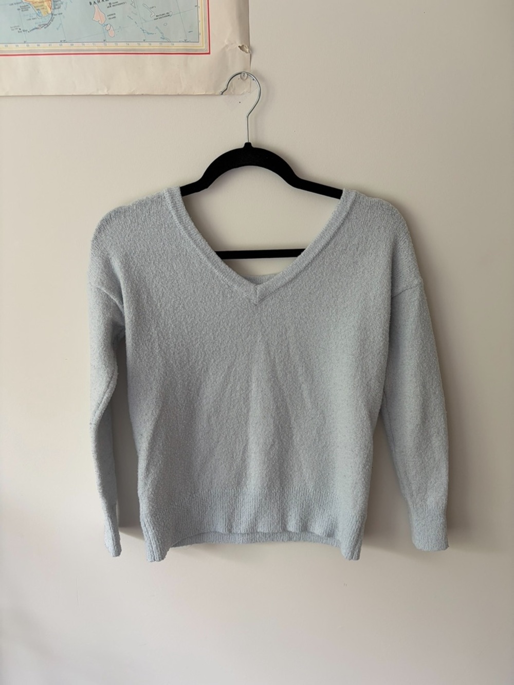Light Blue V-Neck Reversible Sweater